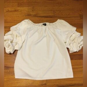 Gently Worn Chic Off-Shoulder Cream Blouse